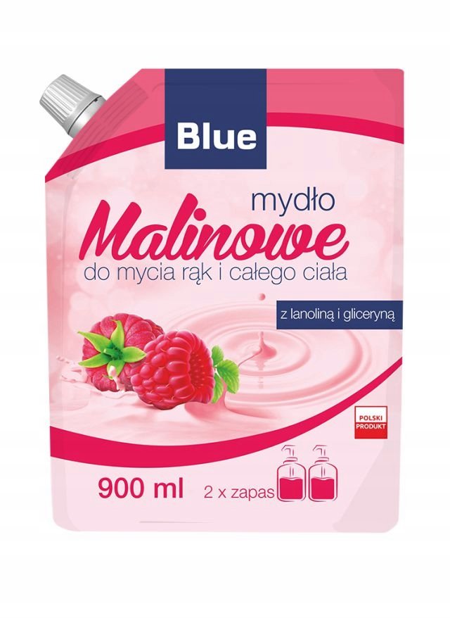 Delko BLUE Mydło w płynie zapas malinowe 900ml
