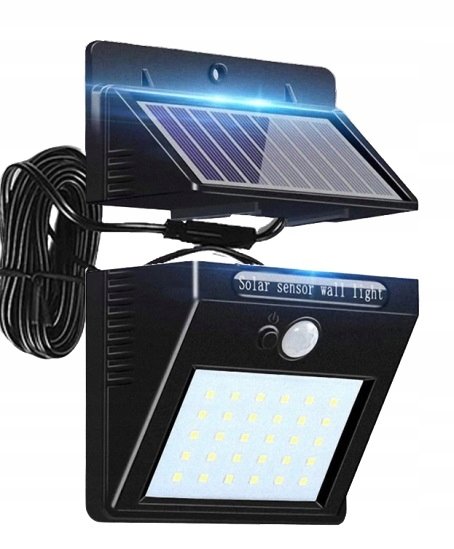 Kinkiet solarny Lampka wisząca elewacyjna 20 led Czujnik ruchu i zmierzchu