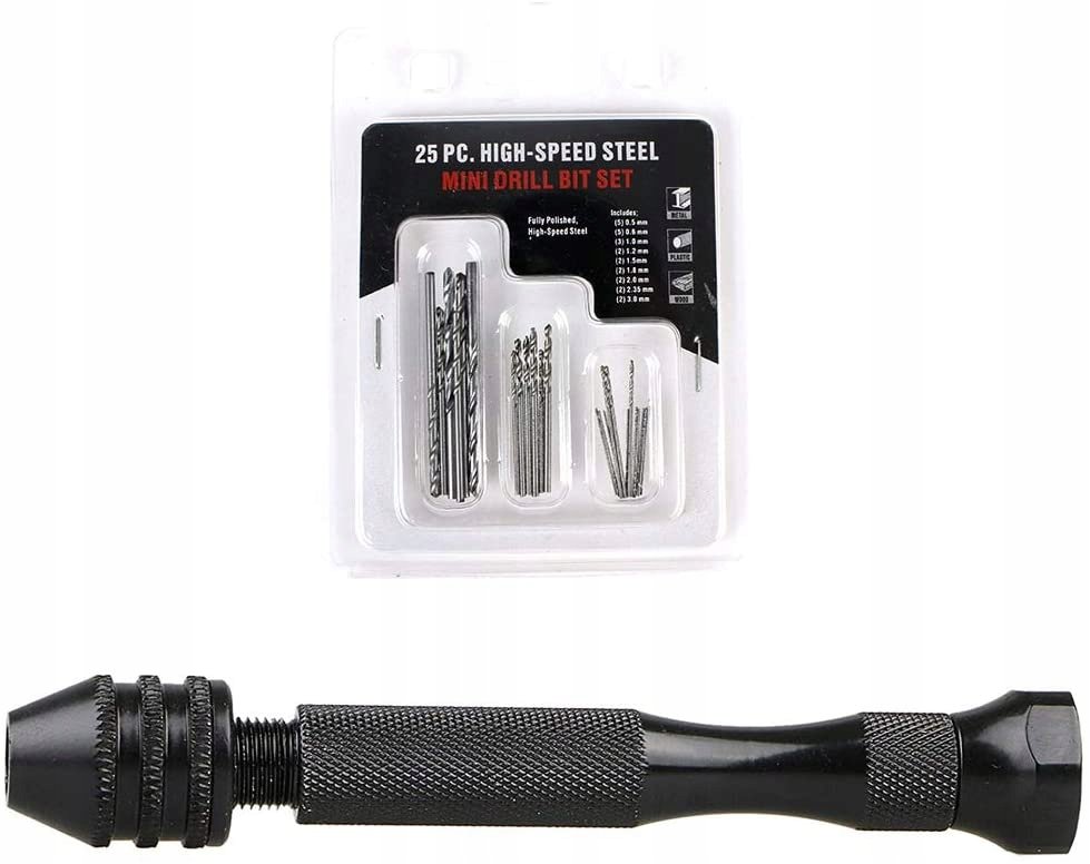 MINI WIERTARKA RĘCZNA WIERTEŁ 0,5-3 mm HSS 26