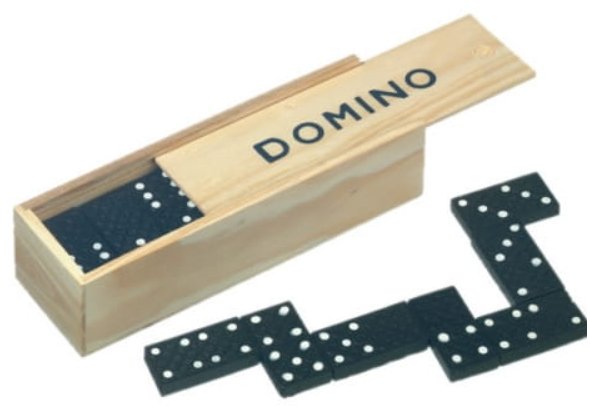 Domino drewniane klocki gra rodzinna + pudełko