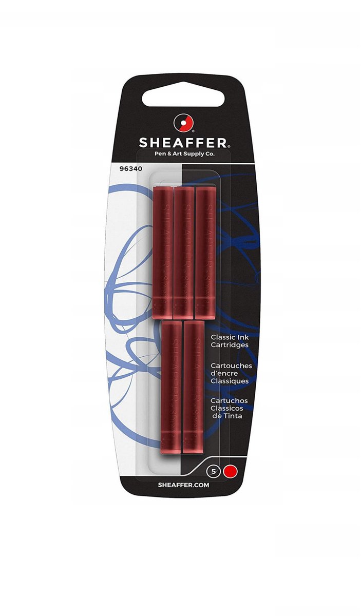 Naboje atramentowe czerwone blister      5szt., Sheaffer