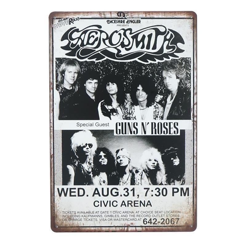 Plakat Tabliczka dekoracyjna metalowa AEROSMITH GUNS N’ ROSES