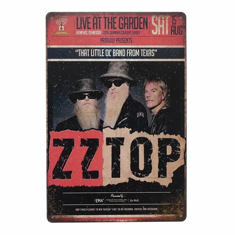 Plakat Tabliczka dekoracyjna metalowa ZZ TOP