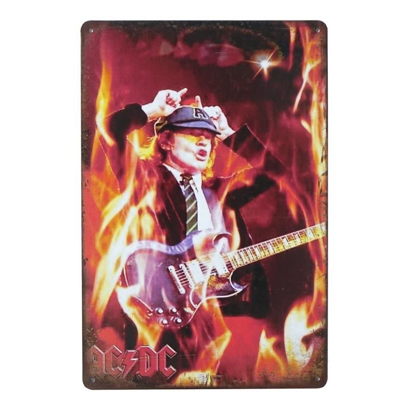 Plakat Tabliczka dekoracyjna metalowa AC/DC GUITAR