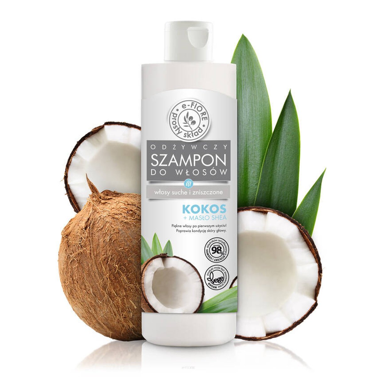 e-FIORE Szampon Kokosowy z masłem Shea 250ml suche
