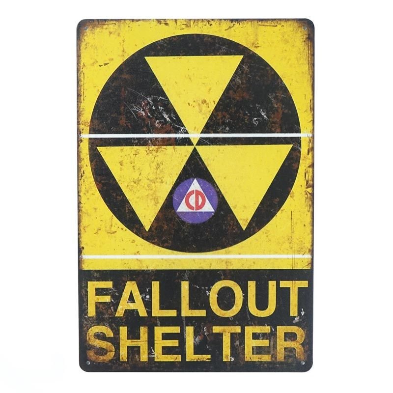 Tabliczka dekoracyjna metalowa FALLOUT SHELTER