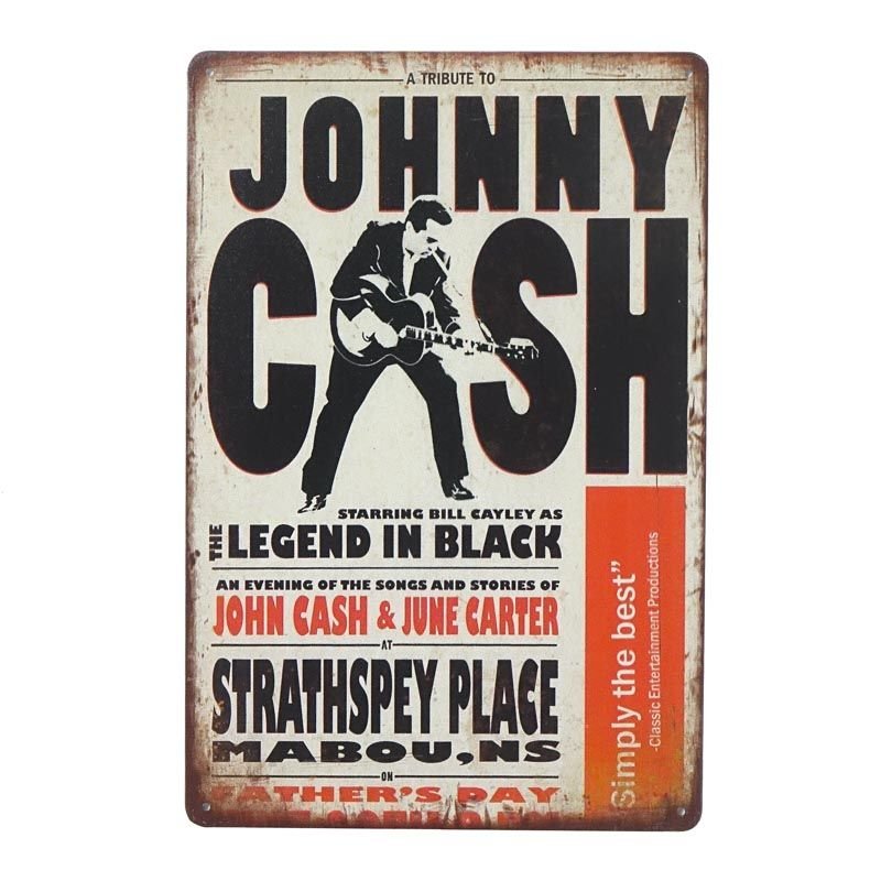 Plakat Tabliczka dekoracyjna metalowa JOHNNY CASH 2