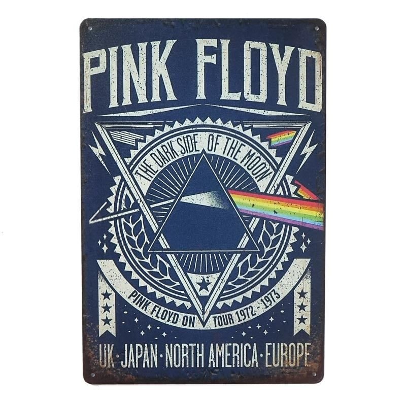 Plakat Tabliczka dekoracyjna metalowa PINK FLOYD