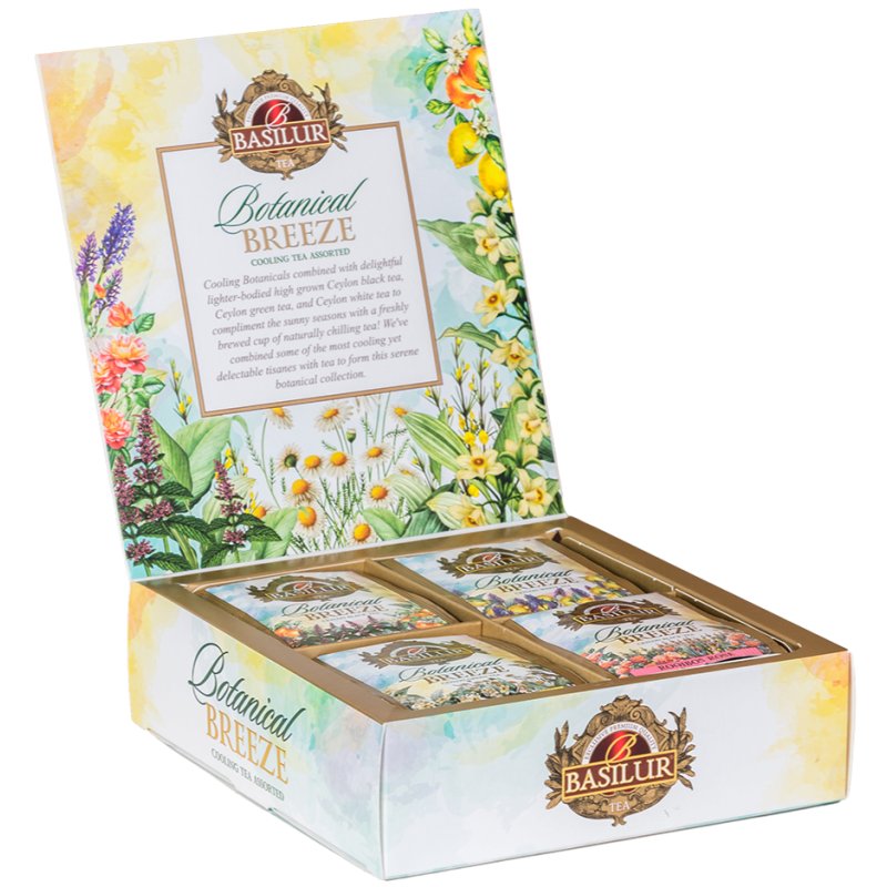 Basilur BOTANICAL BREEZE herbata czarna zielona i biała 4 SMAKI saszetki - 40 x 2 g