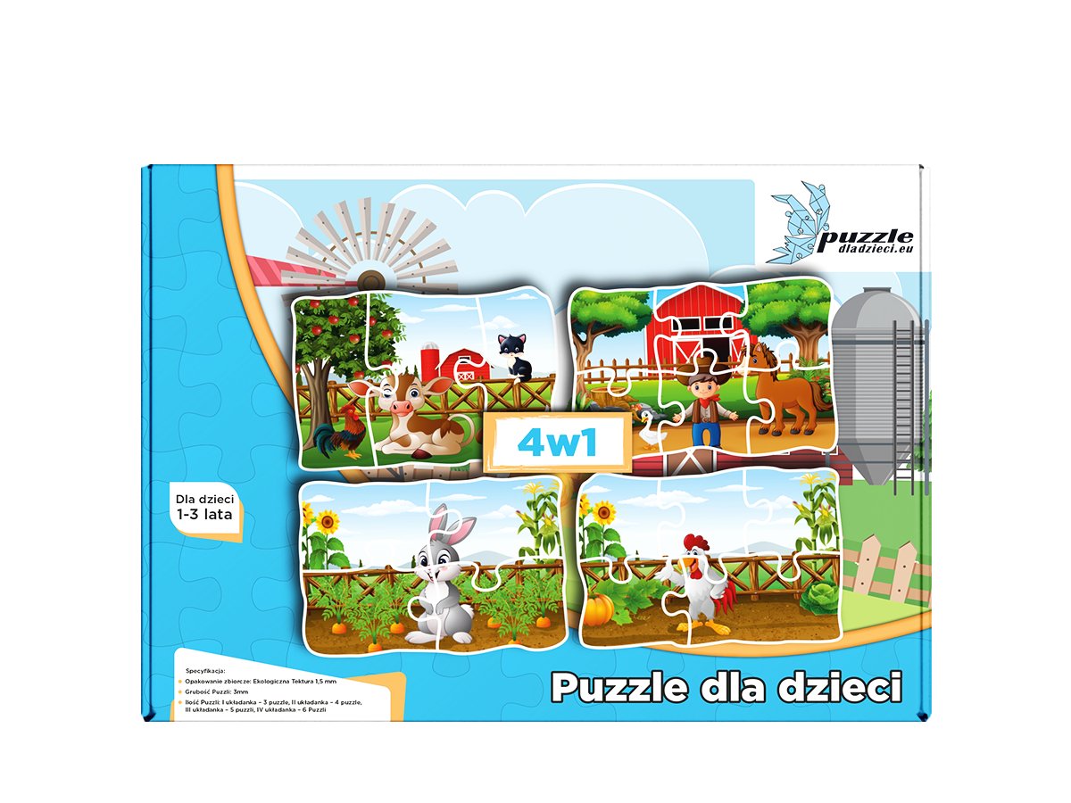 Puzzle dla dzieci Zwierzątka Farma 02 Progresywne