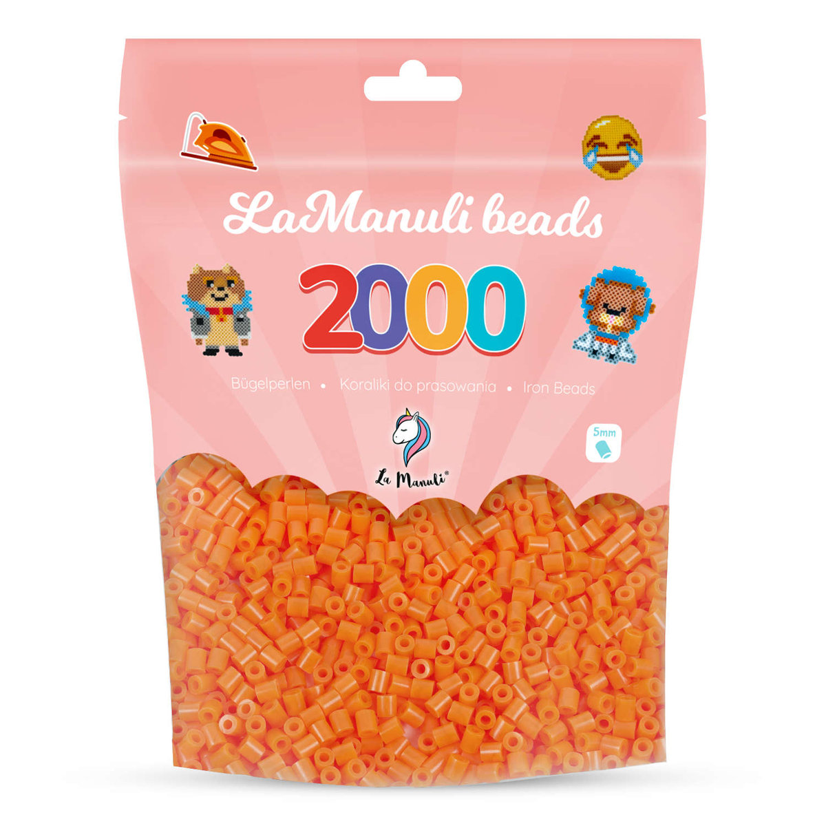 Koraliki do prasowania La Manuli - POMARAŃCZOWE, 2000 szt.