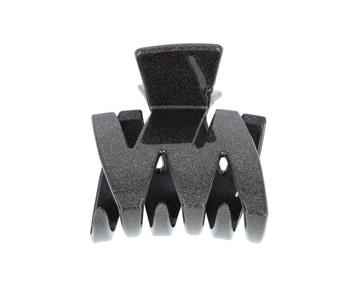 Klamra francuska czarna brokatowa 4x4,5 cm