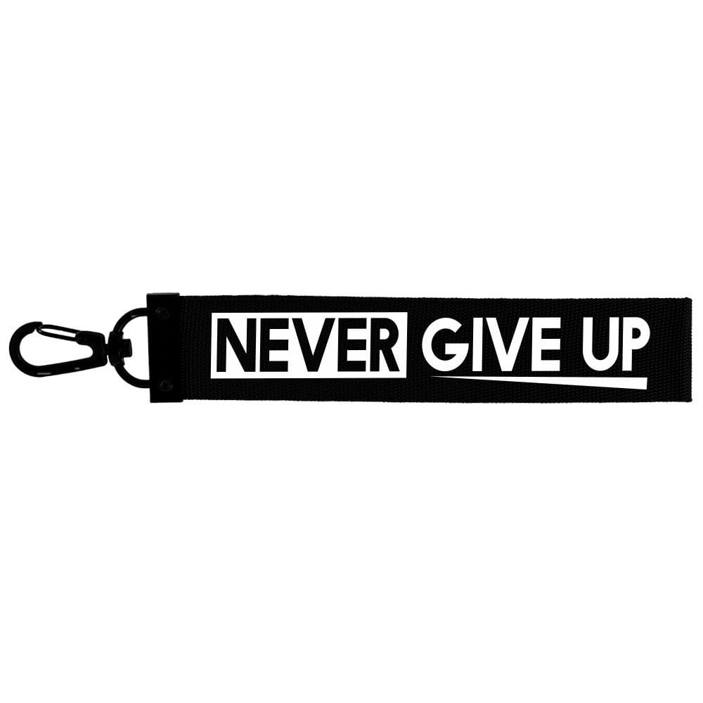 Brelok Taśma - Never Give Up (20) - Czarny