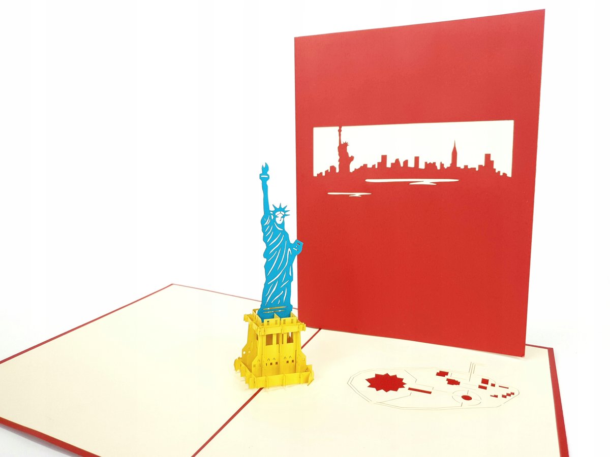 Statua Wolności, Kartka 3d Nowy Jork USA, Pamiątka