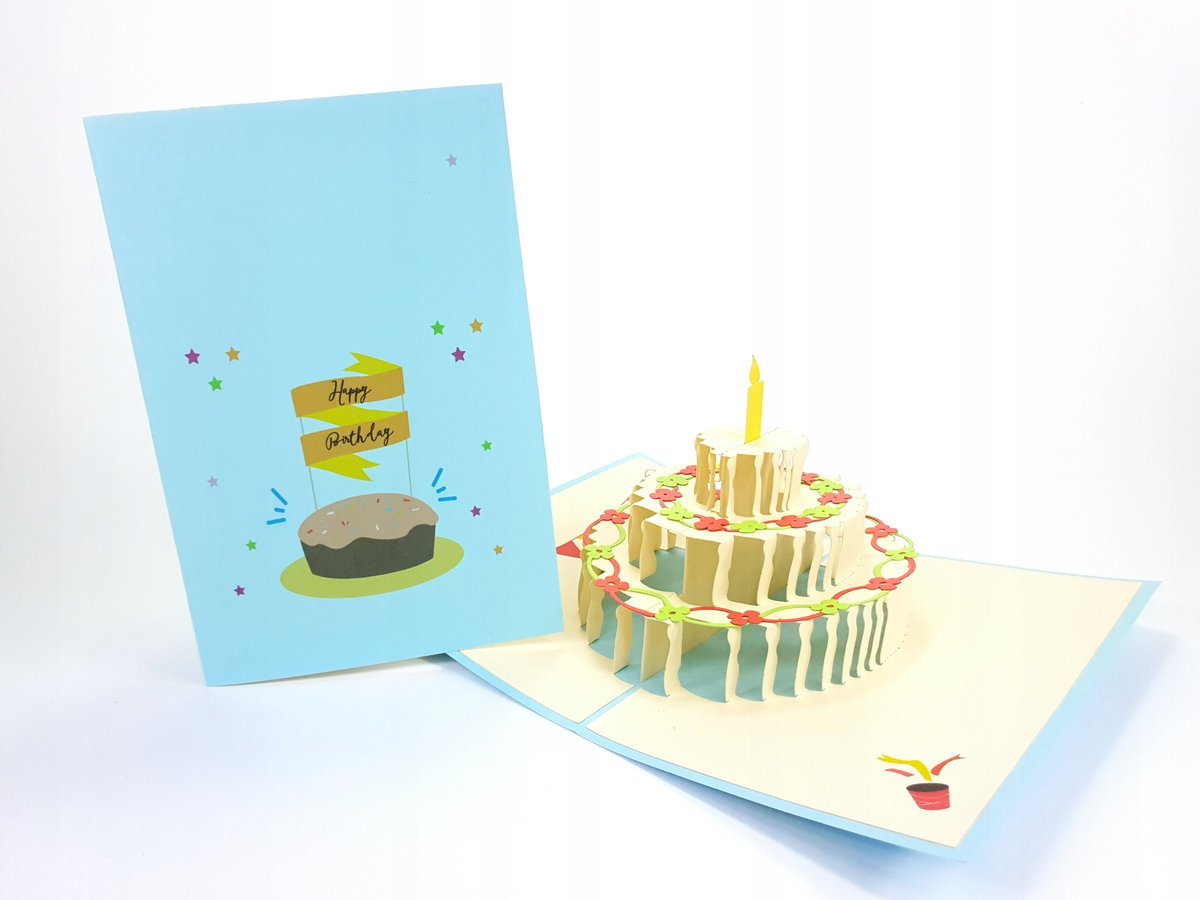 Tort Urodzinowy Kartka 3d, Urodziny, Prezent Q-DAY