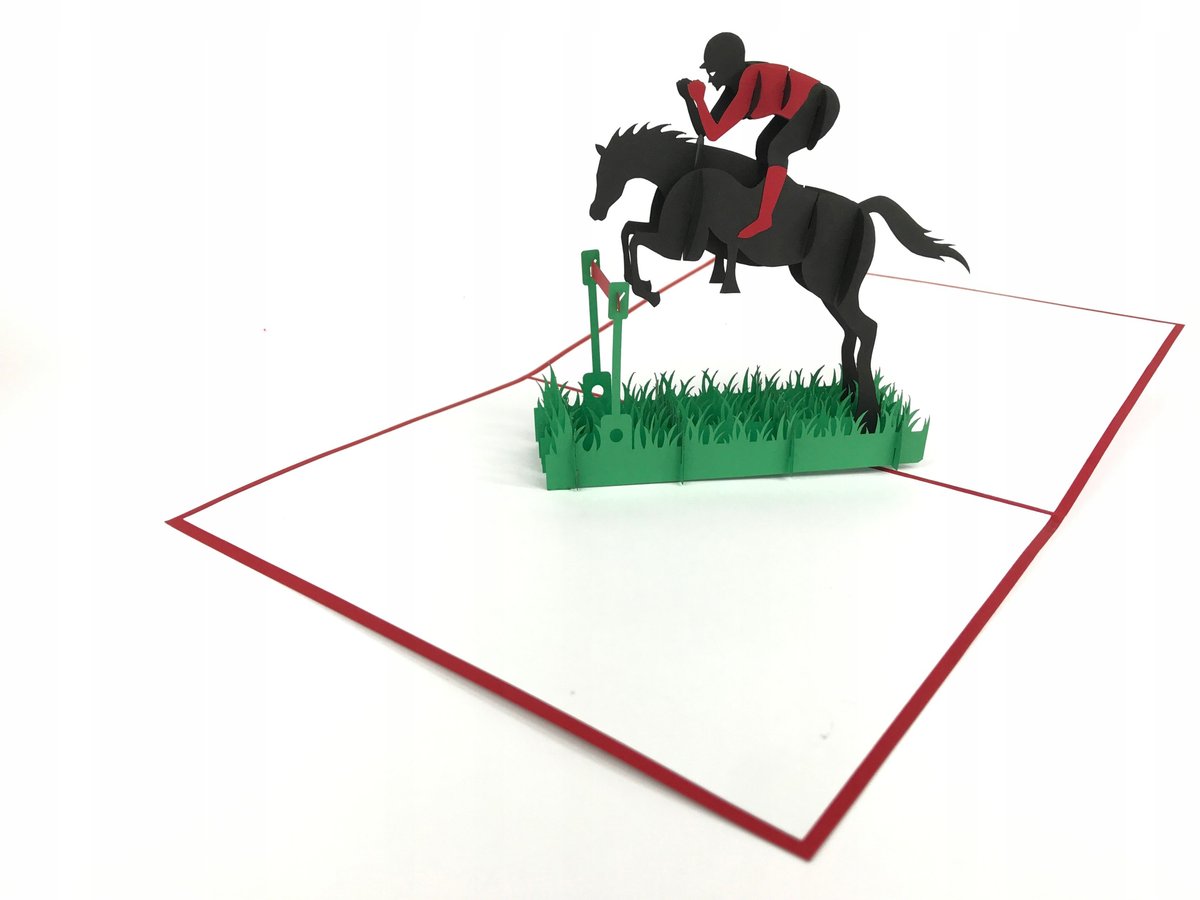 Dżokej Na Koniu, Kartka 3d, Jazda Konno Hobby