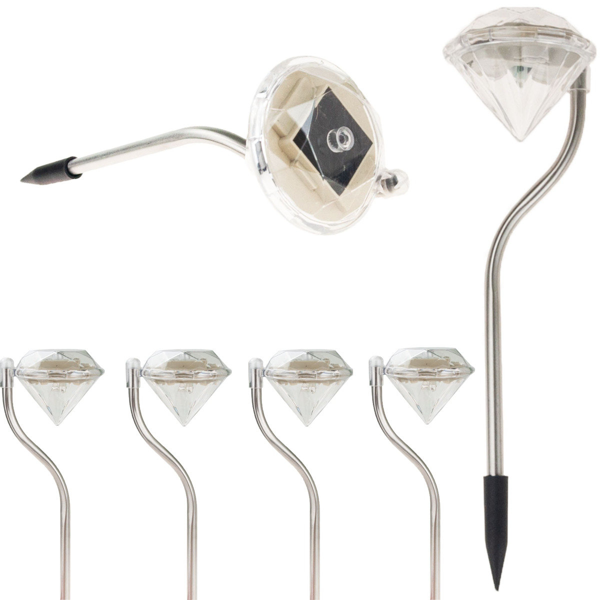Lampka Solarna 4Szt/Kpl Zestaw Diamenty Lampki