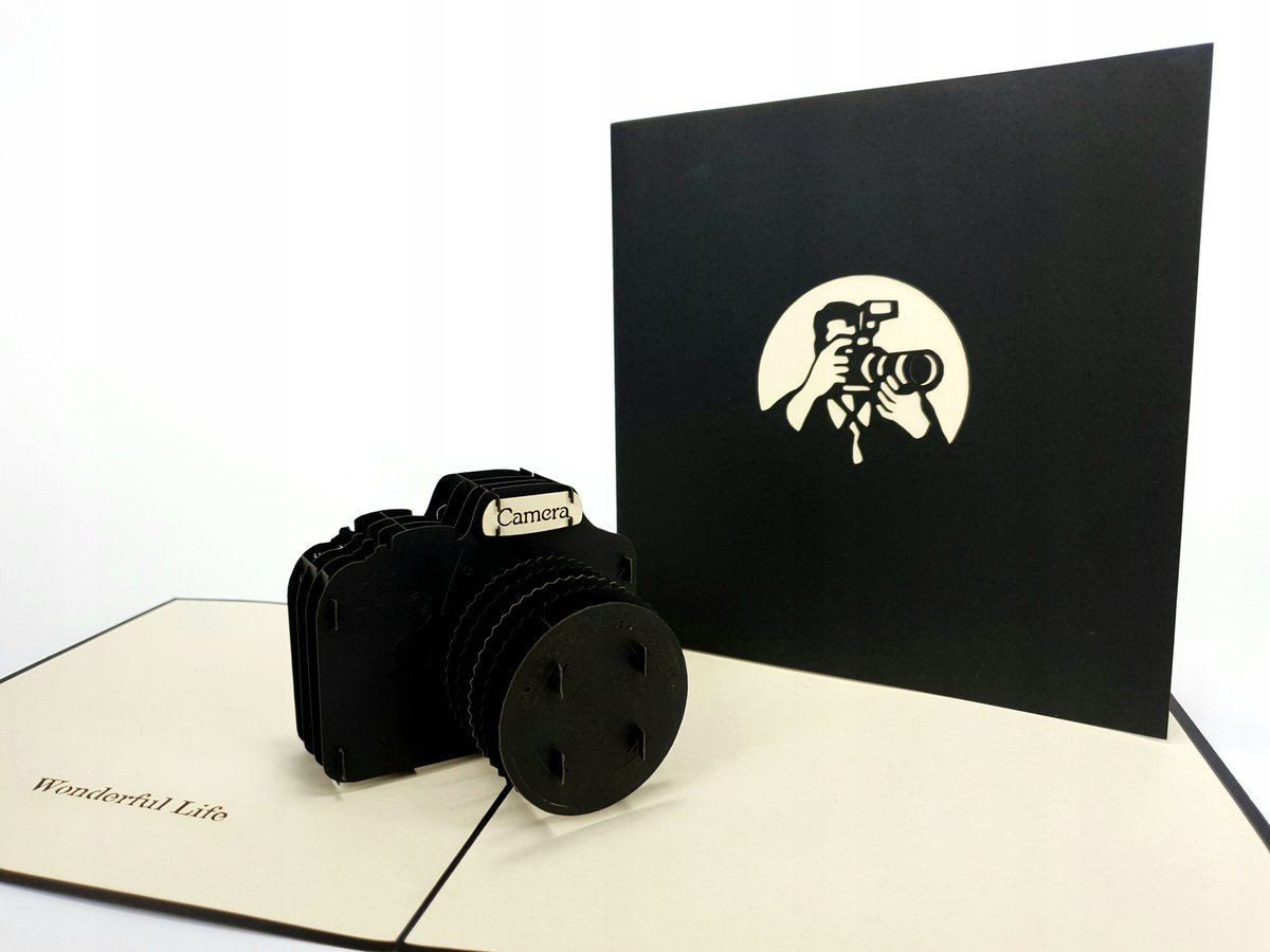 Aparat Fotograficzny, Kartka 3d Urodziny Taty Mamy