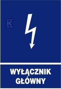 Tablica informacyjna samoprzylepna TZI 74x105xWyłącznik Główny