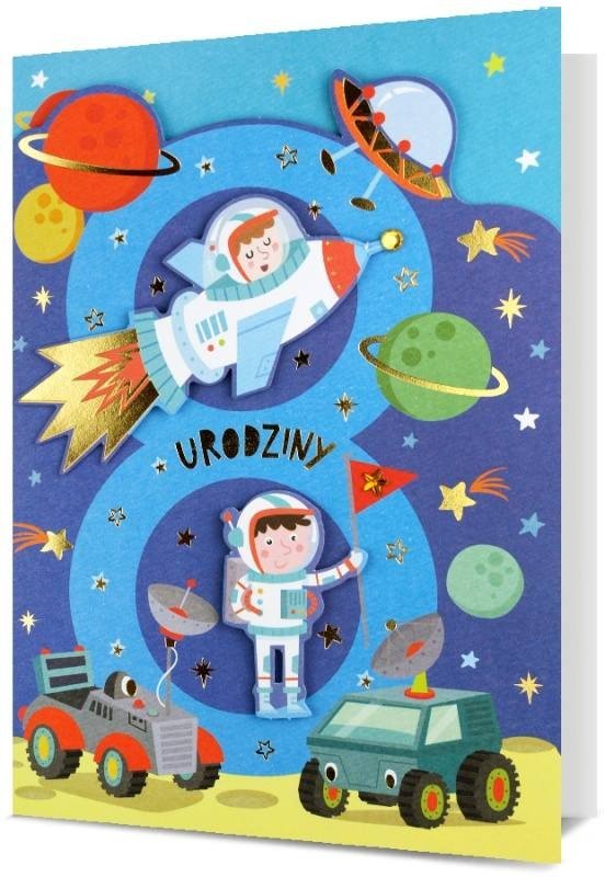 Kartka na 8 urodziny dla Chłopca Kosmonauty H2856