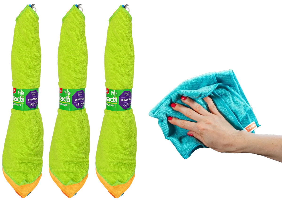 Ściereczki do mycia z mikrobifry Paclan 15szt DUŻE