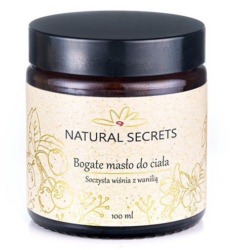 Фото - Крем і лосьйон Natural Secrets - Bogate masło do ciała Soczysta Wiśnia z Wanilią 100ml