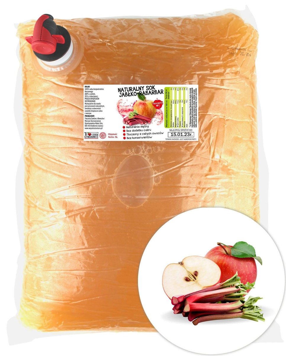 Sok Jabłkowy z Rabarbarem 5l