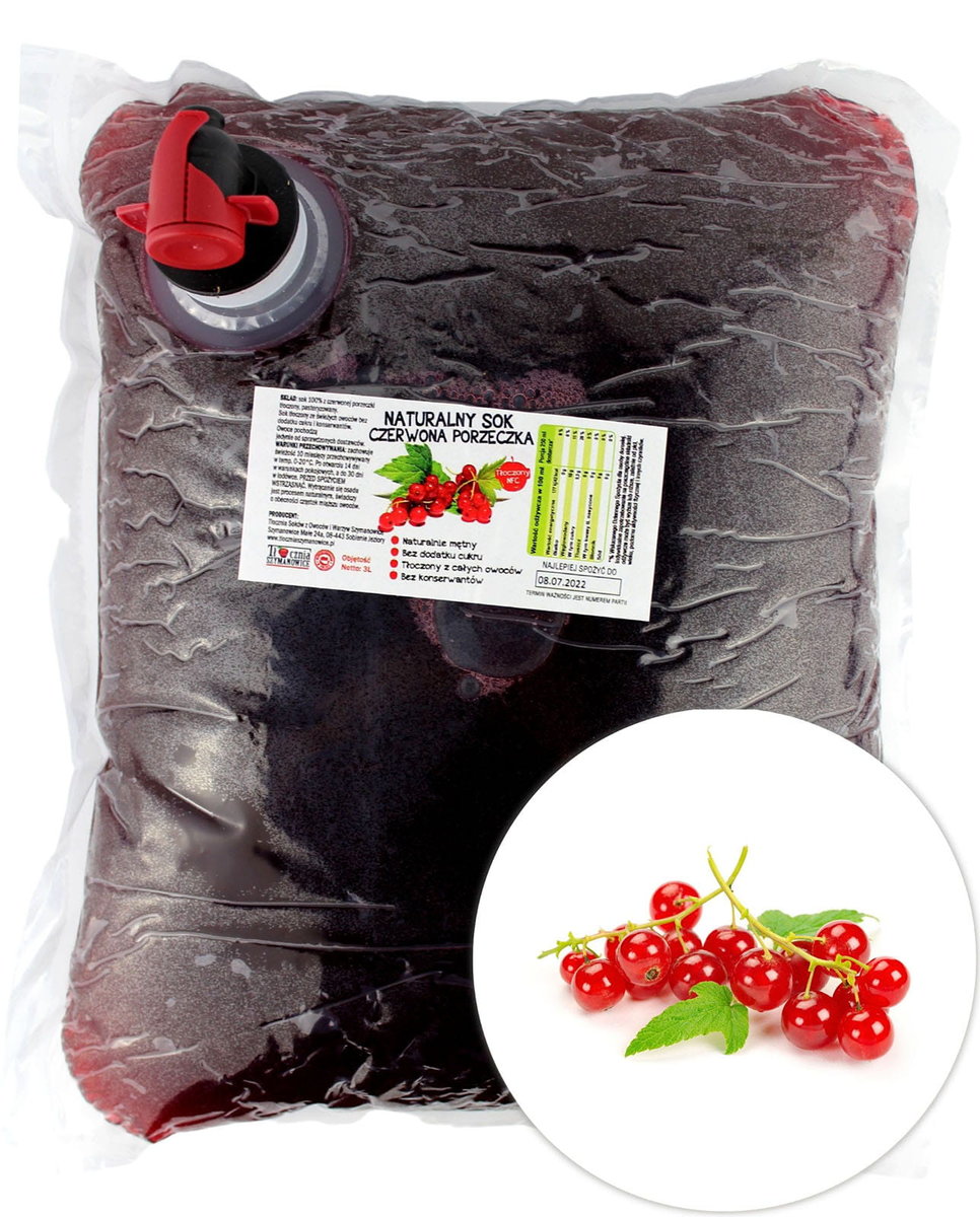 Sok z Czerwonej Porzeczki 100% 3l