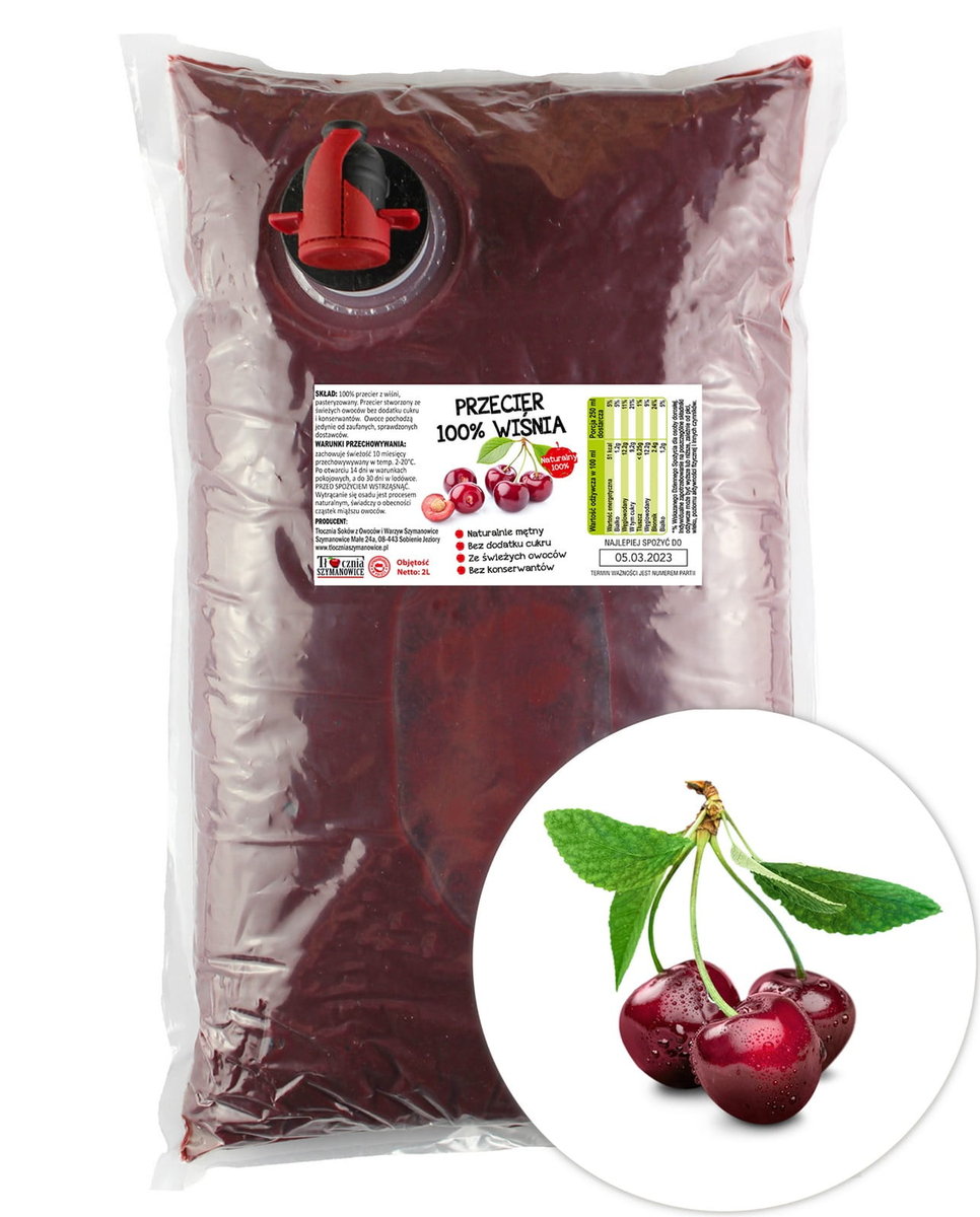 Przecier z wiśni - Pulpa z wiśni 100% 2L