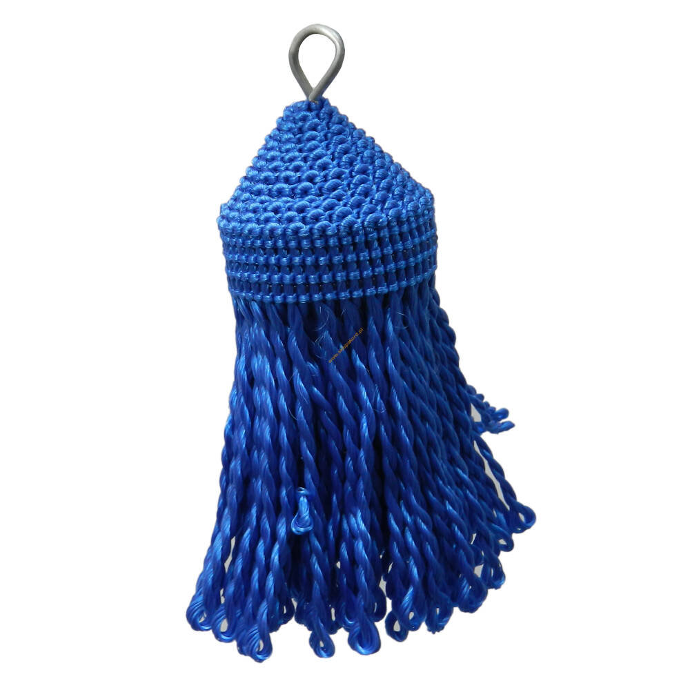 Chwosty pompony ręcznie robione P9 niebieski