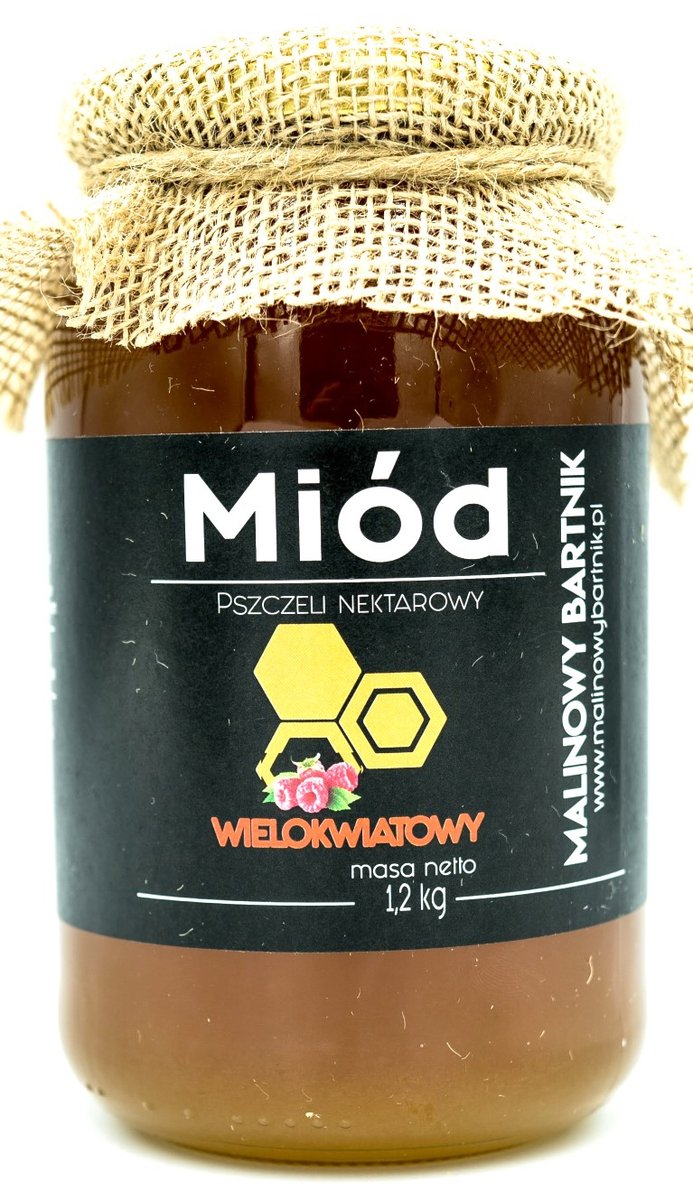 Miód Wielokwiatowy 1.2 kg Malinowy Bartnik