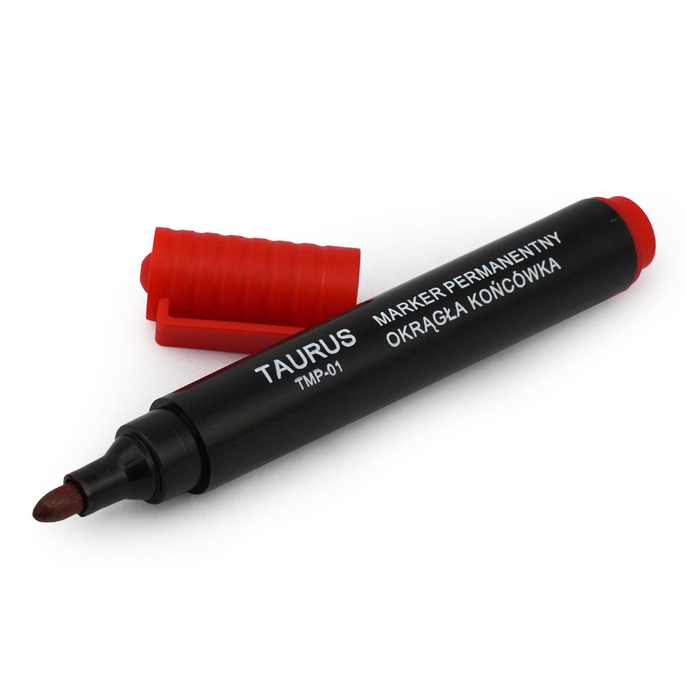 TAURUS Marker Permanentny 1.0-3.0mm czerwony okrągły TU1132