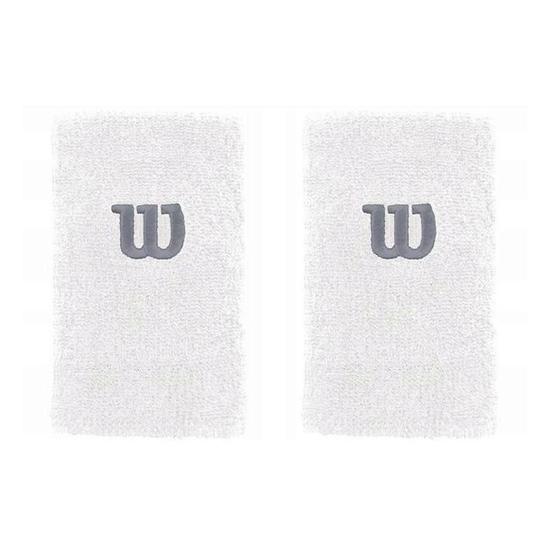 Wilson, Frotki Na Nadgarstek, Extra Wide Wristband, Białe 2 szt