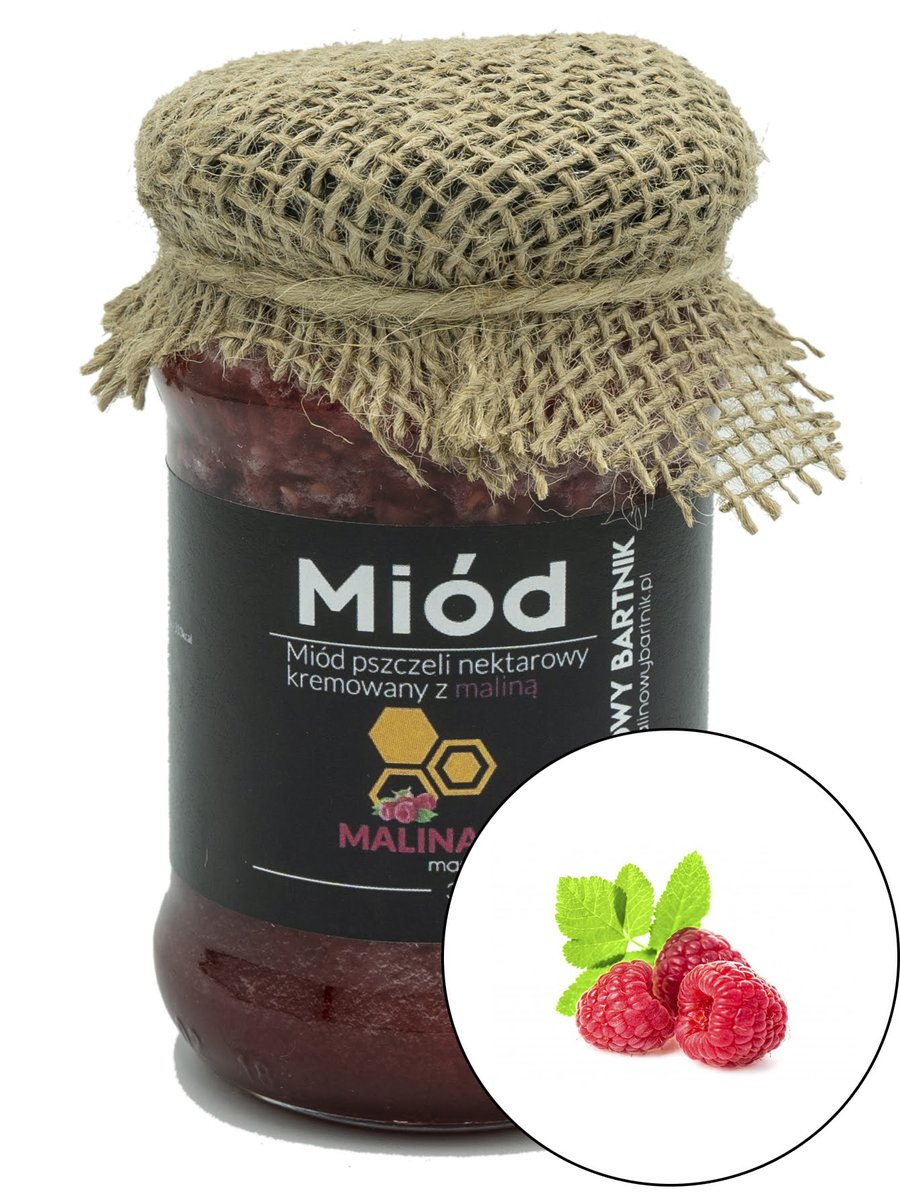 Miód z Malinami 360 g Malinowy Bartnik