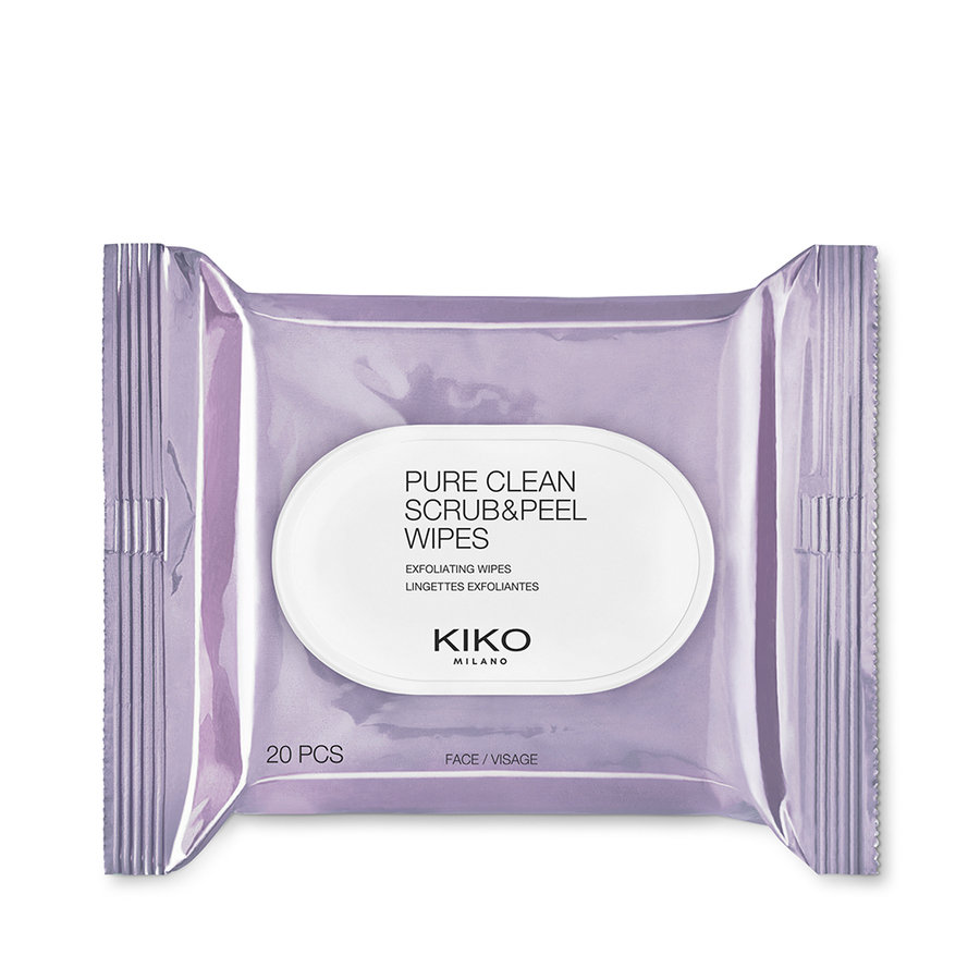 Kiko Milano, Pure Clean Scrub&Peel Wipes, Chusteczki złuszczająco-odświeżające do twarzy, 20 szt.