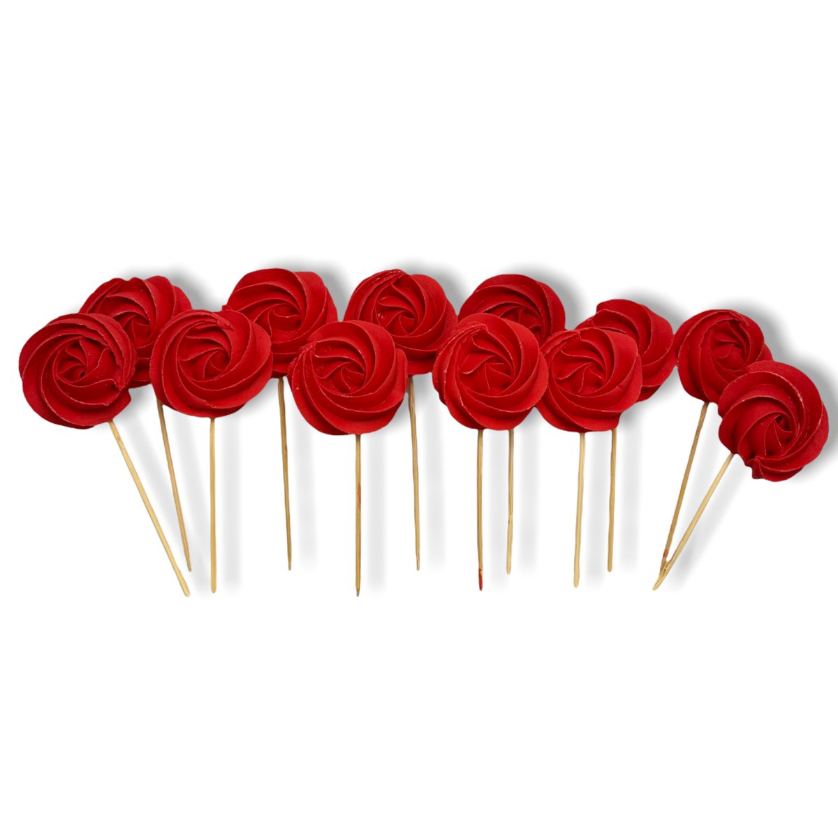 Bezy lizaki czerwone na patyczkach zestaw 12 szt