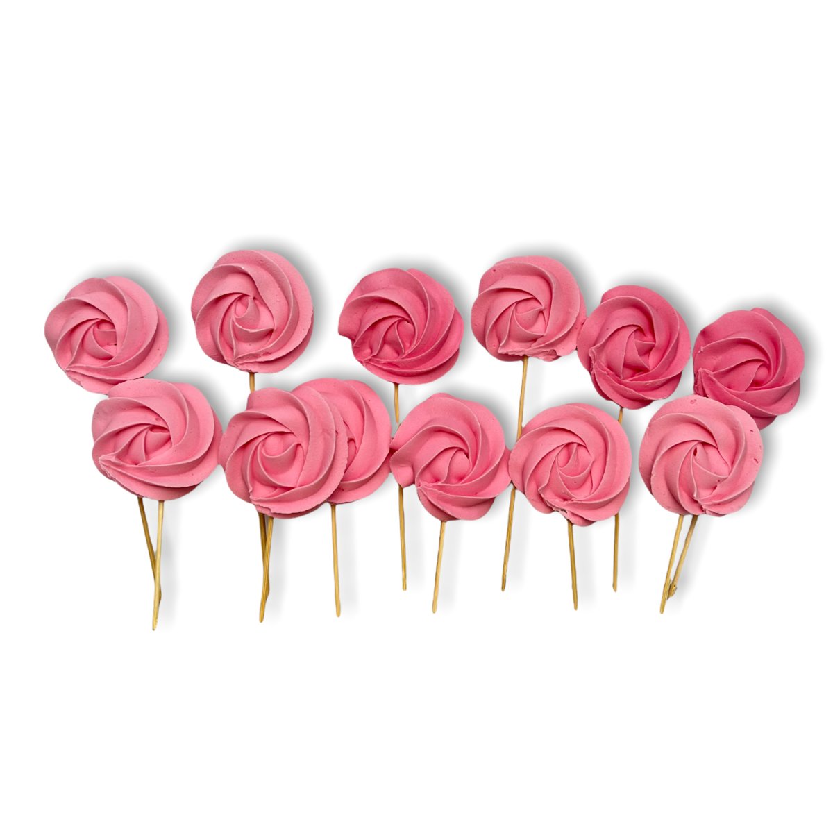 Bezy lizaki różowe na patyczkach zestaw 12 szt