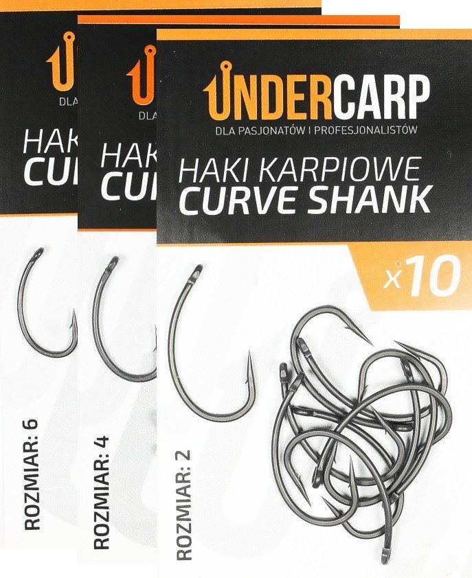 Undercarp Teflonowe haki karpiowe Curve Shank 6