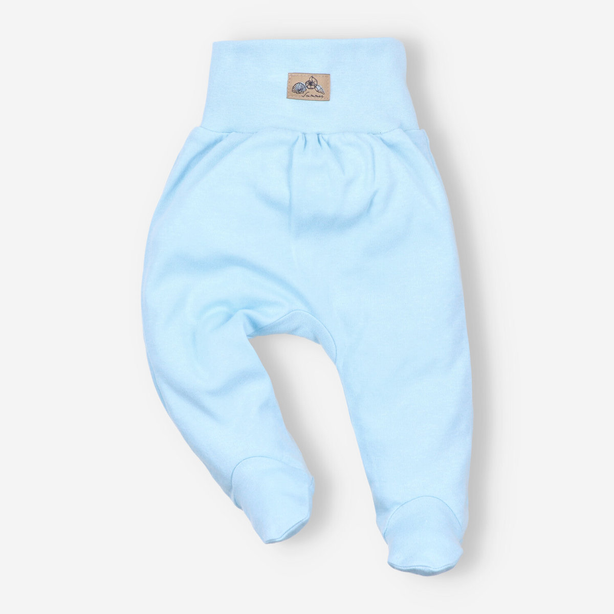 Błękitne półśpiochy niemowlęce SHELLS z bawełny organicznej dla chłopca-68