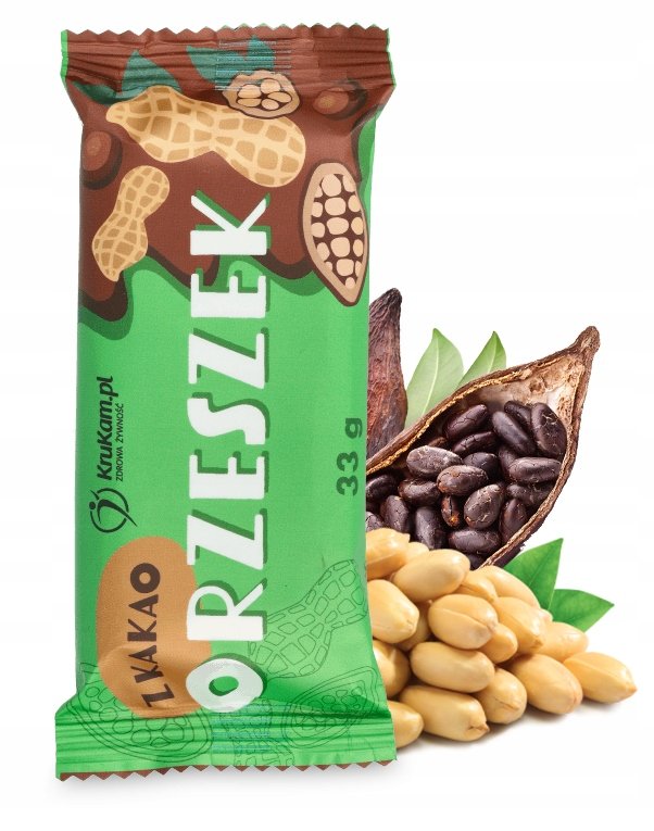 KruKam Orzeszek z kakao baton w czekoladzie 33g