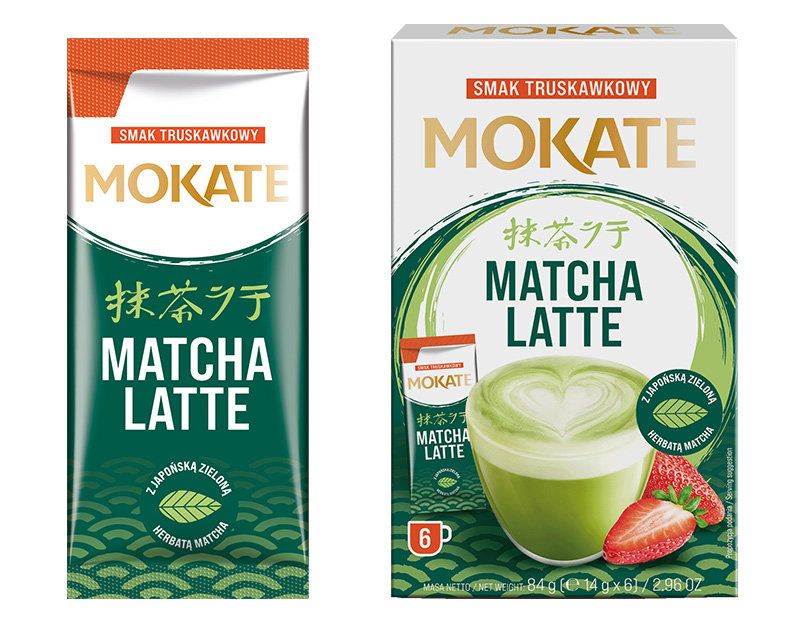 Matcha latte o smaku truskawkowym Mokate Napój Kawowy 6 szt