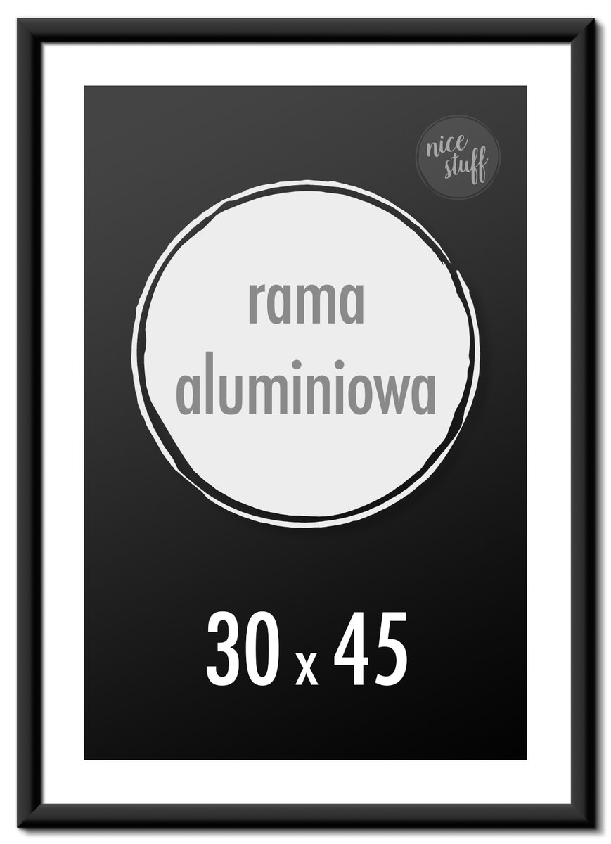 Ramka na zdjęcia 30x45 cm Ramki aluminiowe 45x30 cm czarna