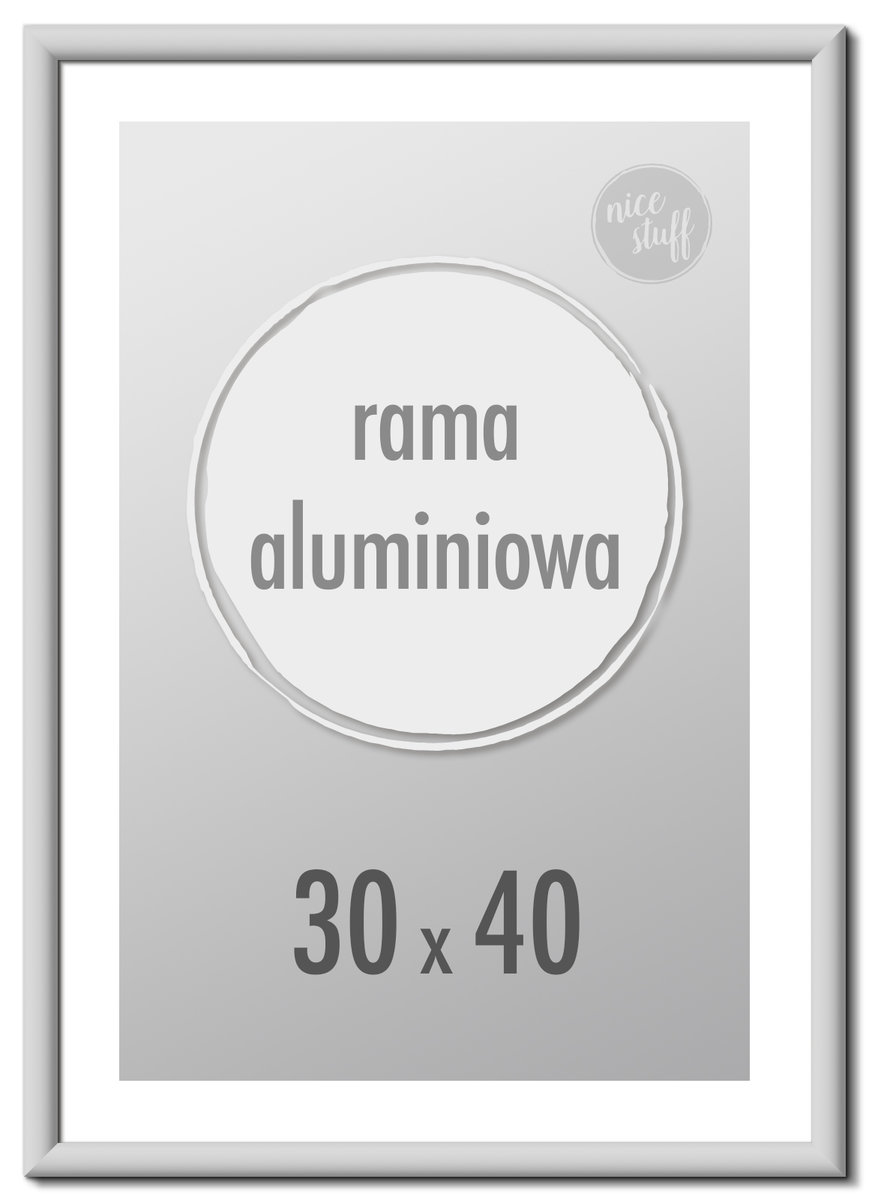 Ramka na zdjęcia 30x40 cm Ramki aluminiowe 40x30 cm srebrna