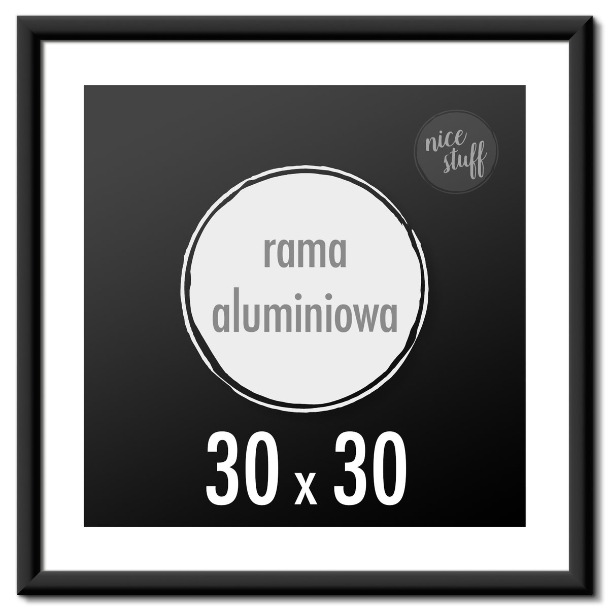 Ramka na zdjęcia 30x30 cm Ramki aluminiowe kwadratowa czarna