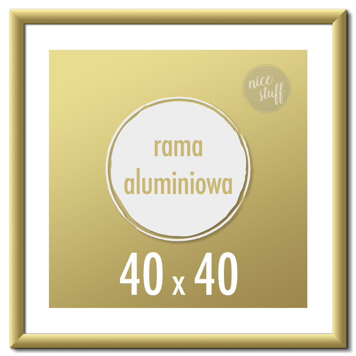 Ramka na zdjęcia 40x40 cm Ramki aluminiowe kwadratowa złota