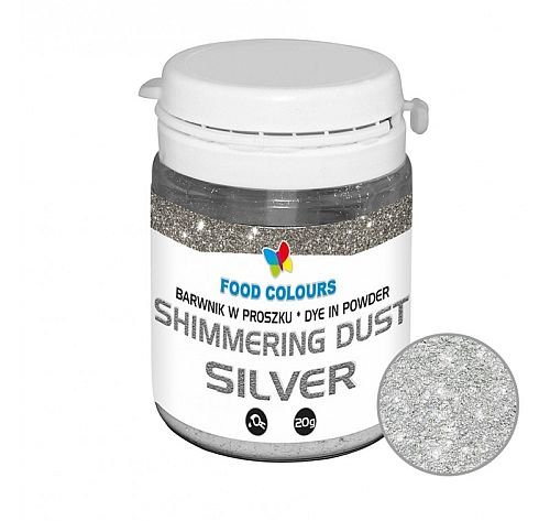 BARWNIK W PROSZKU Brokatowy Shimmering SREBRO 20g
