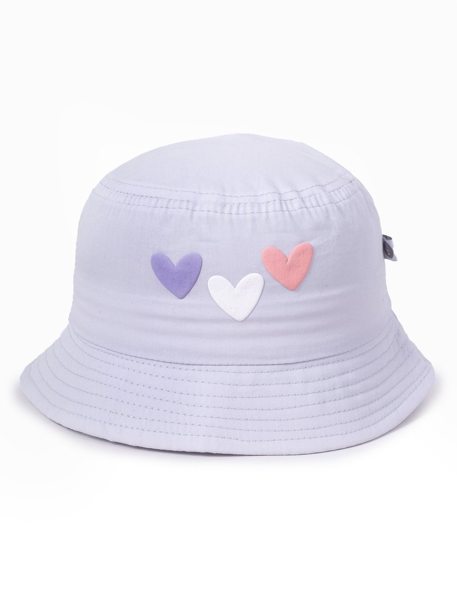 Czapka letnia kapelusz dziewczęcy serduszka 46-50