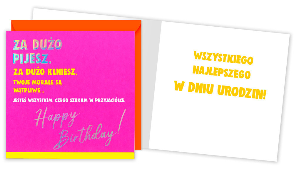Karnet QR-008 Urodziny (za dużo pijesz) - Kukartka