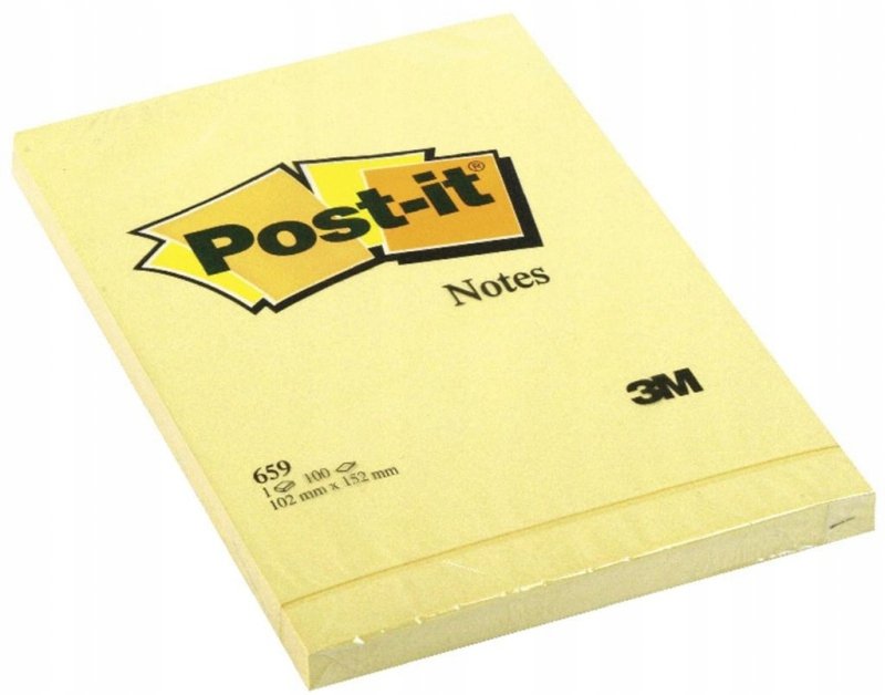Post-it Post-It 659 W konkurencyjnej notatki 6 bloki  100 arkuszy, żółty (102 X 152 MM) Żółty 659