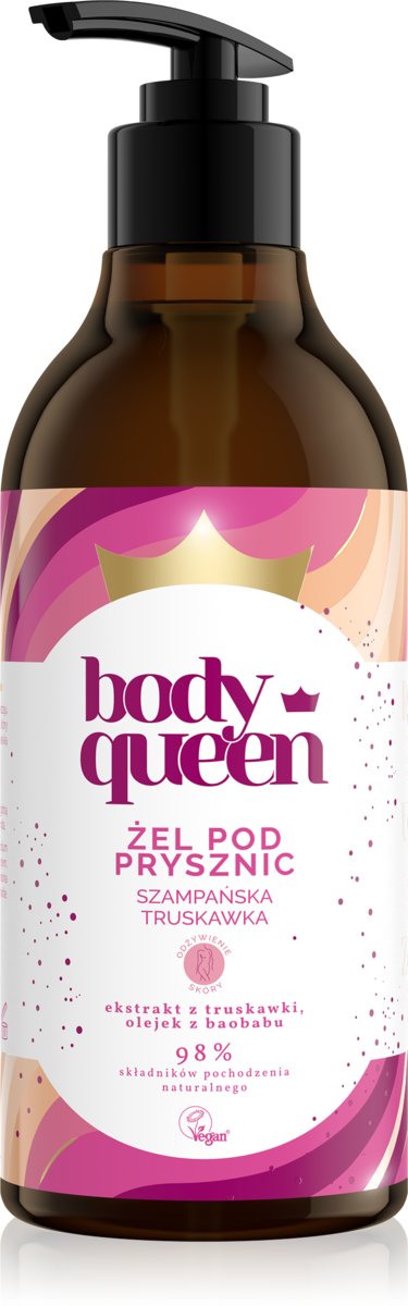 Body Queen, Żel Pod Prysznic, Szampańska Truskawka, 400ml